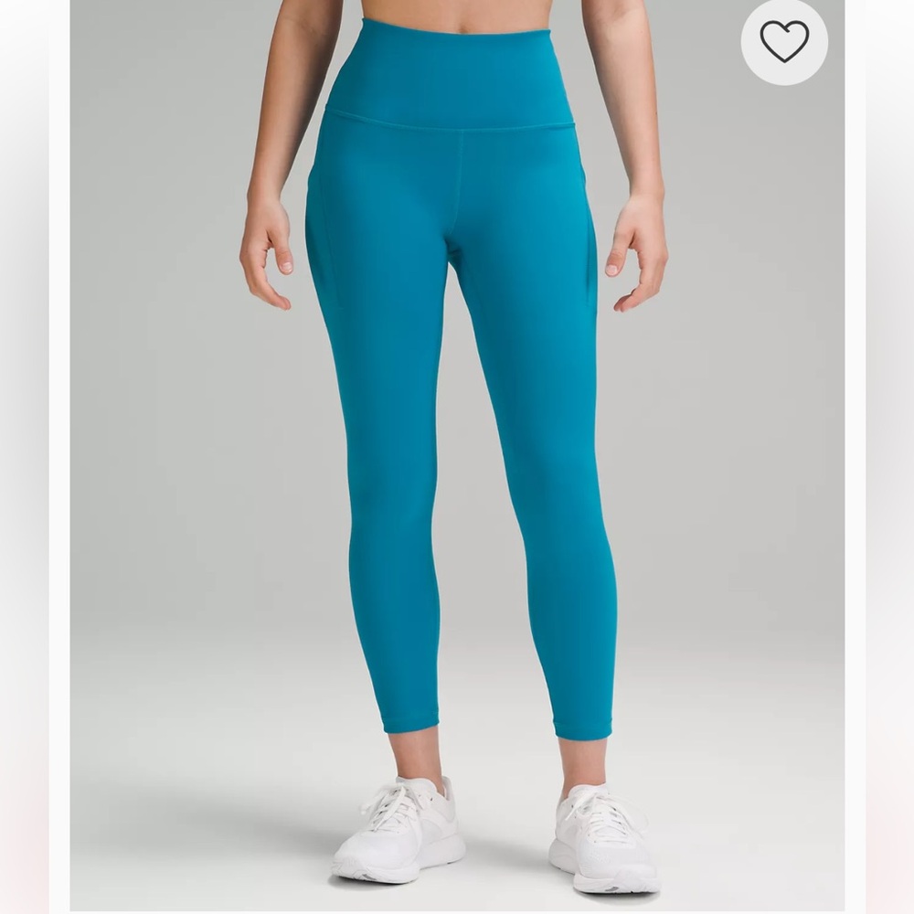 Lululemon Winder Train 25” Teal Leggings with Pockets - Size 8
